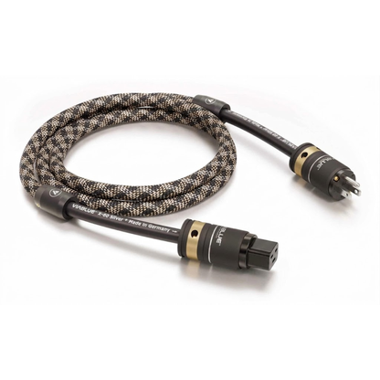 ViaBlue X-60 Netzkabel 6,0 mm² mit T6s US-Netzstecker und IEC C19, Geflechtschlauch Cobra, Produktansicht