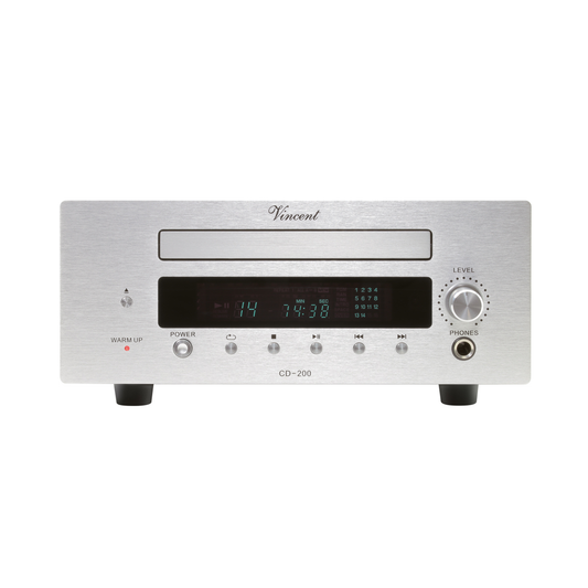 Vincent CD-200 CD-Player silber Frontansicht