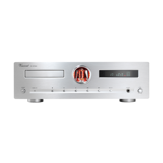 Vincent CD-S7 DAC Röhren-CD-Player silber Frontansicht