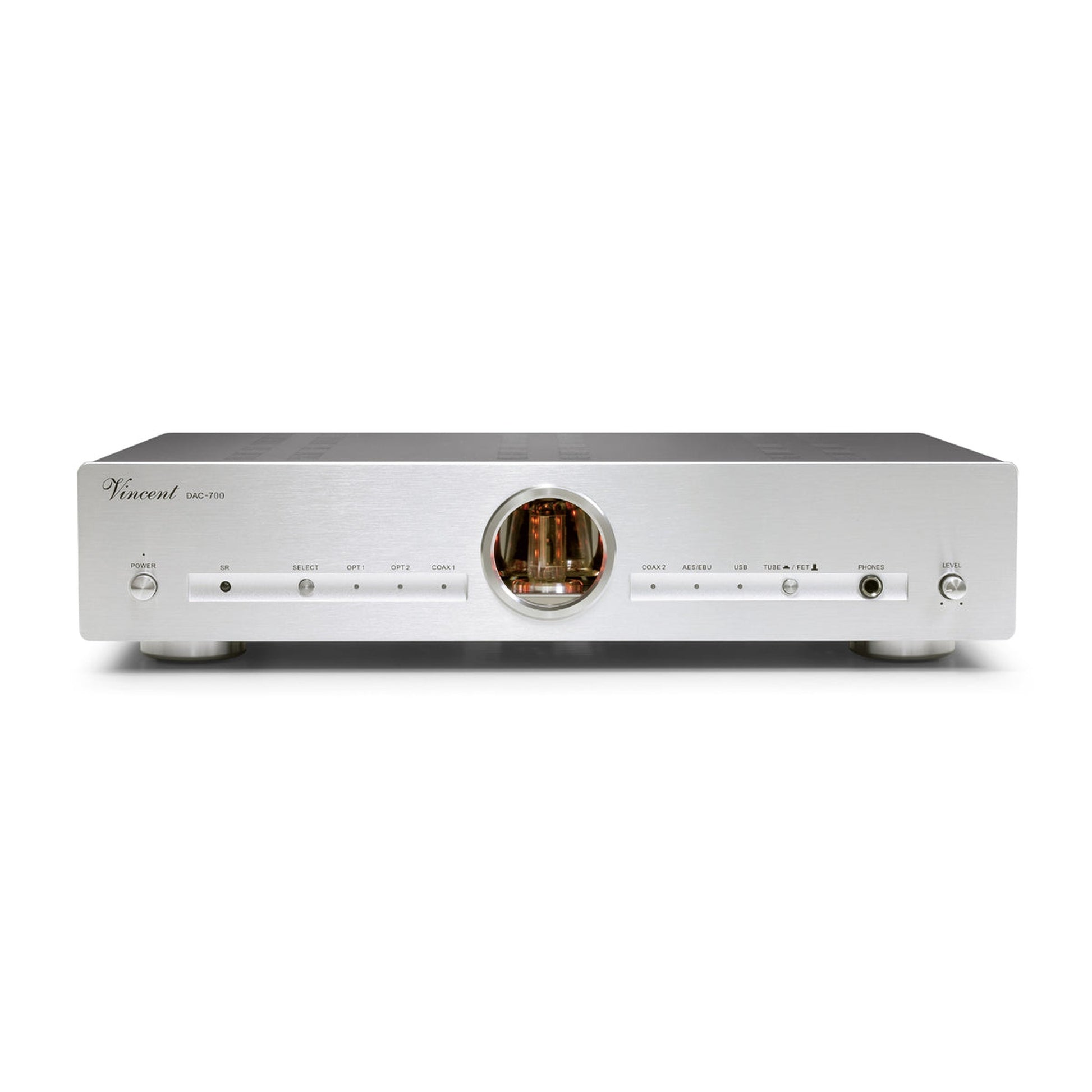 Vincent DAC-700 Röhren-DAC silber Frontansicht