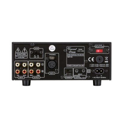 Vincent KHV-200 Hybrid-Kopfhörerverstärker Rückansicht mit Cinch- und XLR-Anschlüssen