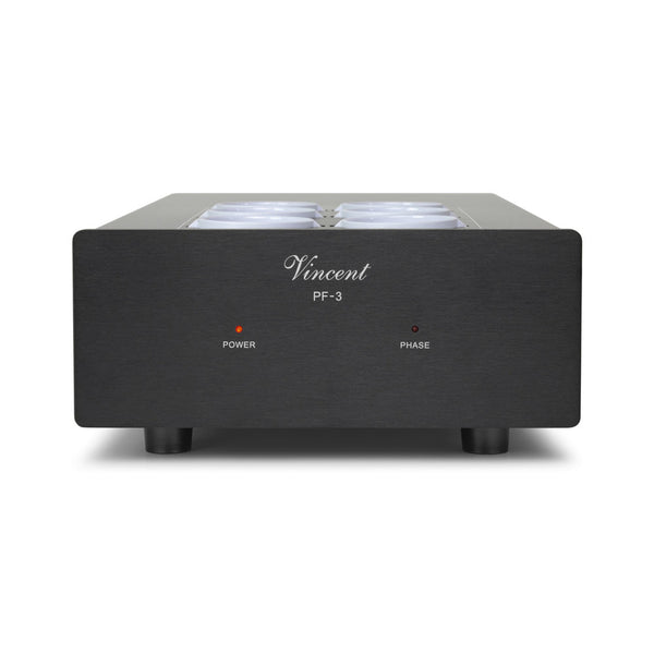 Vincent PF-3 EMI-Netzfilter mit DC-Blocker schwarz Frontansicht