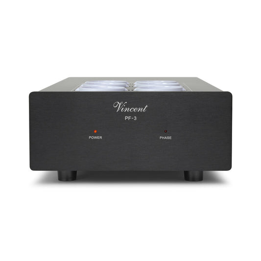 Vincent PF-3 EMI-Netzfilter mit DC-Blocker schwarz Frontansicht