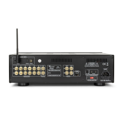 Vincent SA-T7 Diamond Röhren-Vorverstärker Rückansicht mit Bluetooth-Antenne und Digitaleingängen