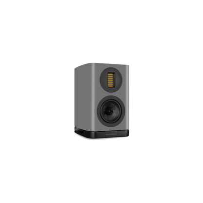 Wharfedale EVO 5.1 Regallautsprecher Lunar Grey matt Schrägansicht von der Gegenseite