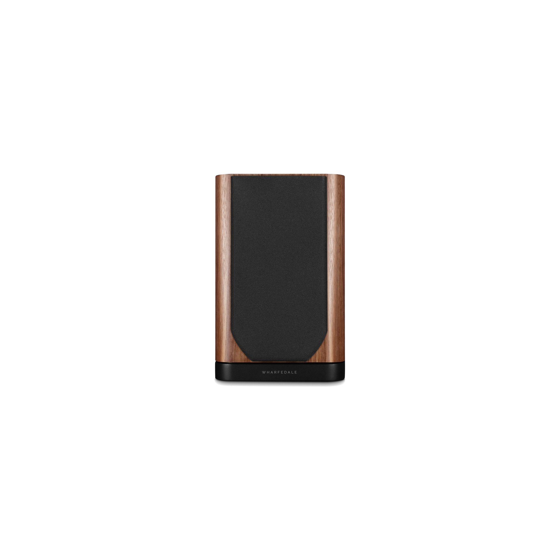 Wharfedale EVO 5.1 Regallautsprecher Nussbaum Frontansicht mit Abdeckung