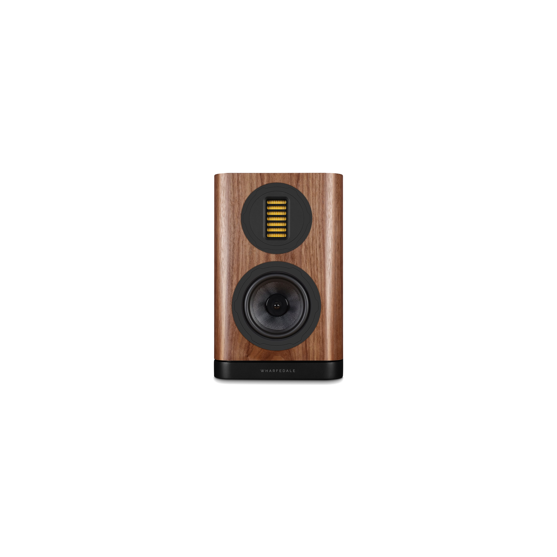 Wharfedale EVO 5.1 Regallautsprecher Nussbaum Frontansicht ohne Abdeckung