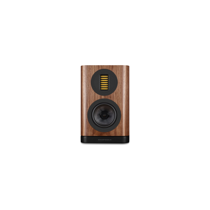 Wharfedale EVO 5.1 Regallautsprecher Nussbaum Frontansicht ohne Abdeckung