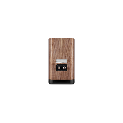 Wharfedale EVO 5.1 Regallautsprecher Nussbaum Rückansicht mit Anschlussfeld