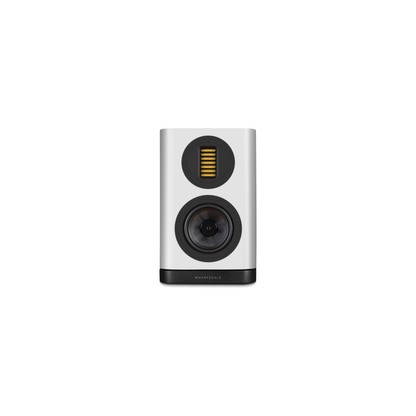 Wharfedale EVO 5.1 Regallautsprecher Weiss matt Frontansicht ohne Abdeckung