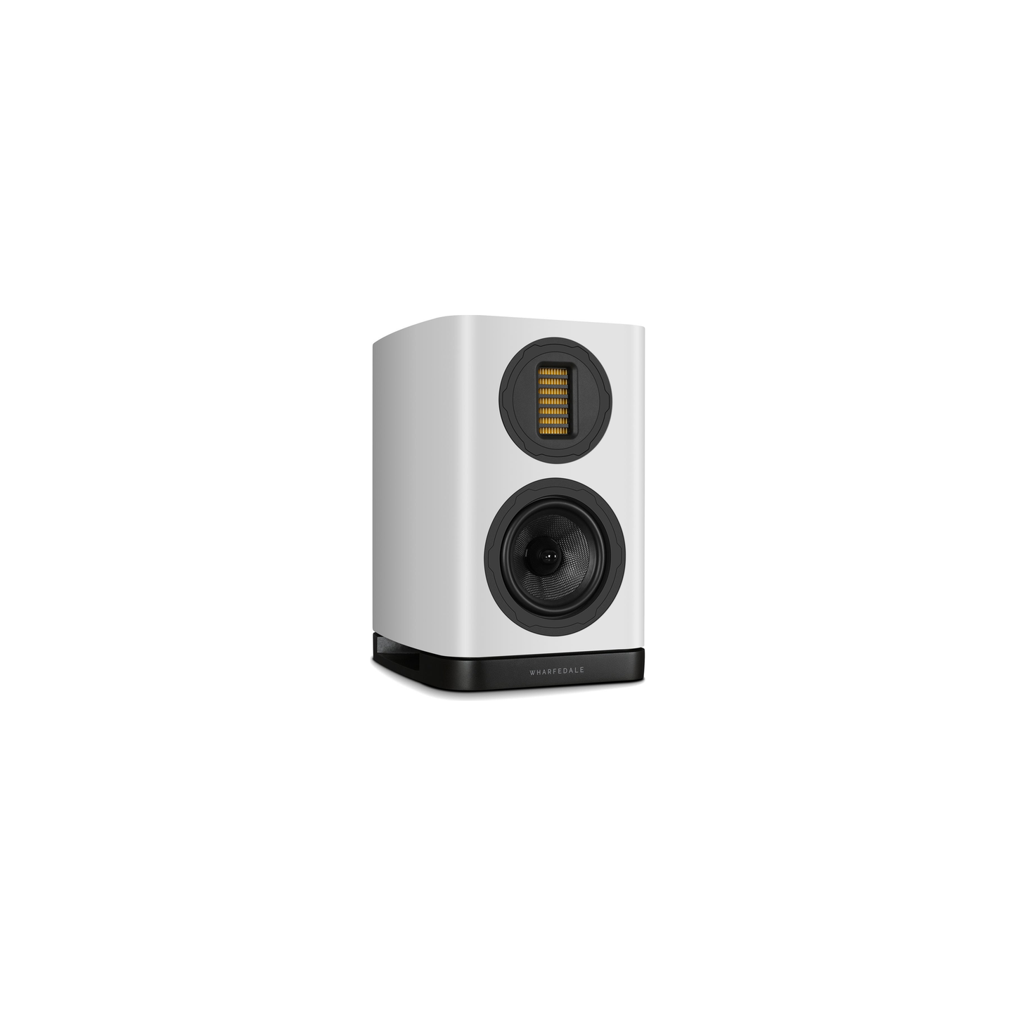 Wharfedale EVO 5.1 Regallautsprecher Weiss matt Schrägansicht von der Gegenseite