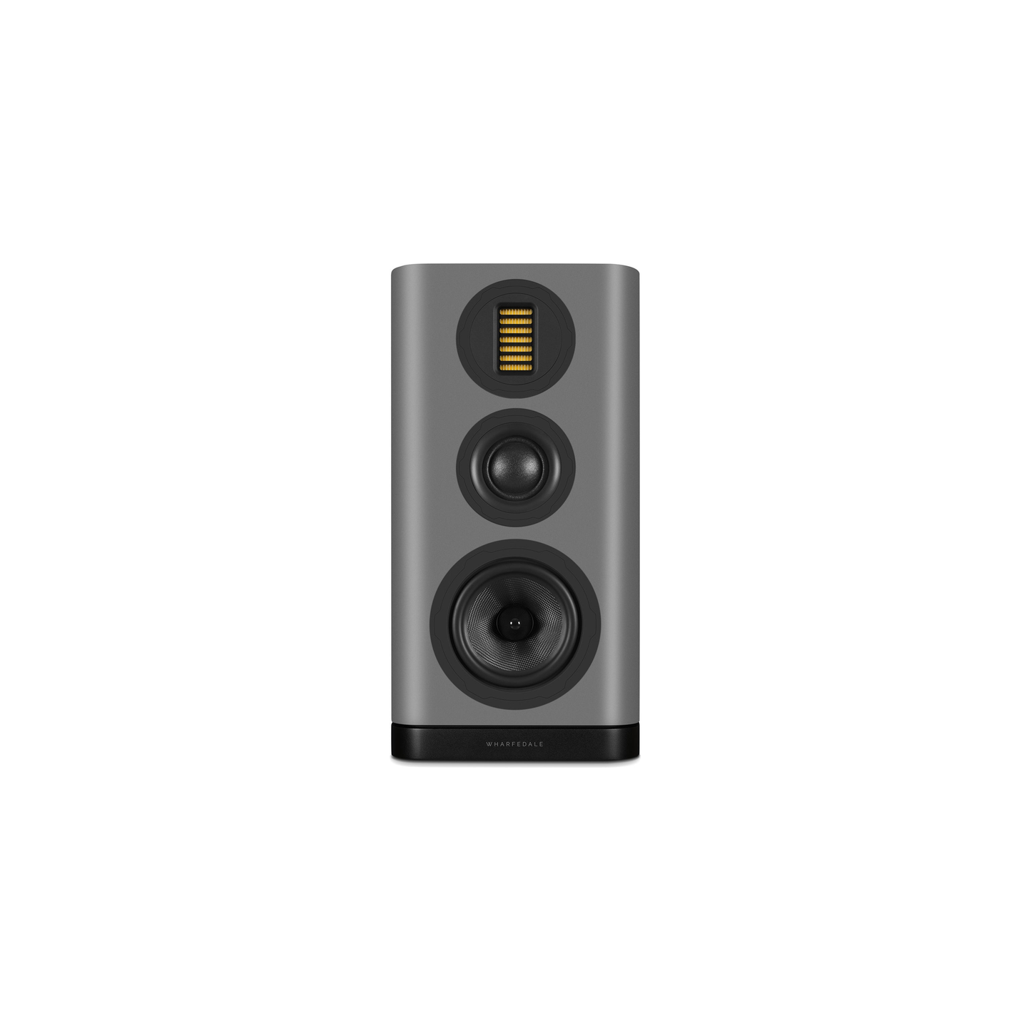 Wharfedale EVO 5.2 Regallautsprecher Lunar Grey matt Frontansicht ohne Abdeckung