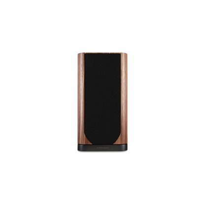Wharfedale EVO 5.2 Regallautsprecher Nussbaum Frontansicht mit Abdeckung