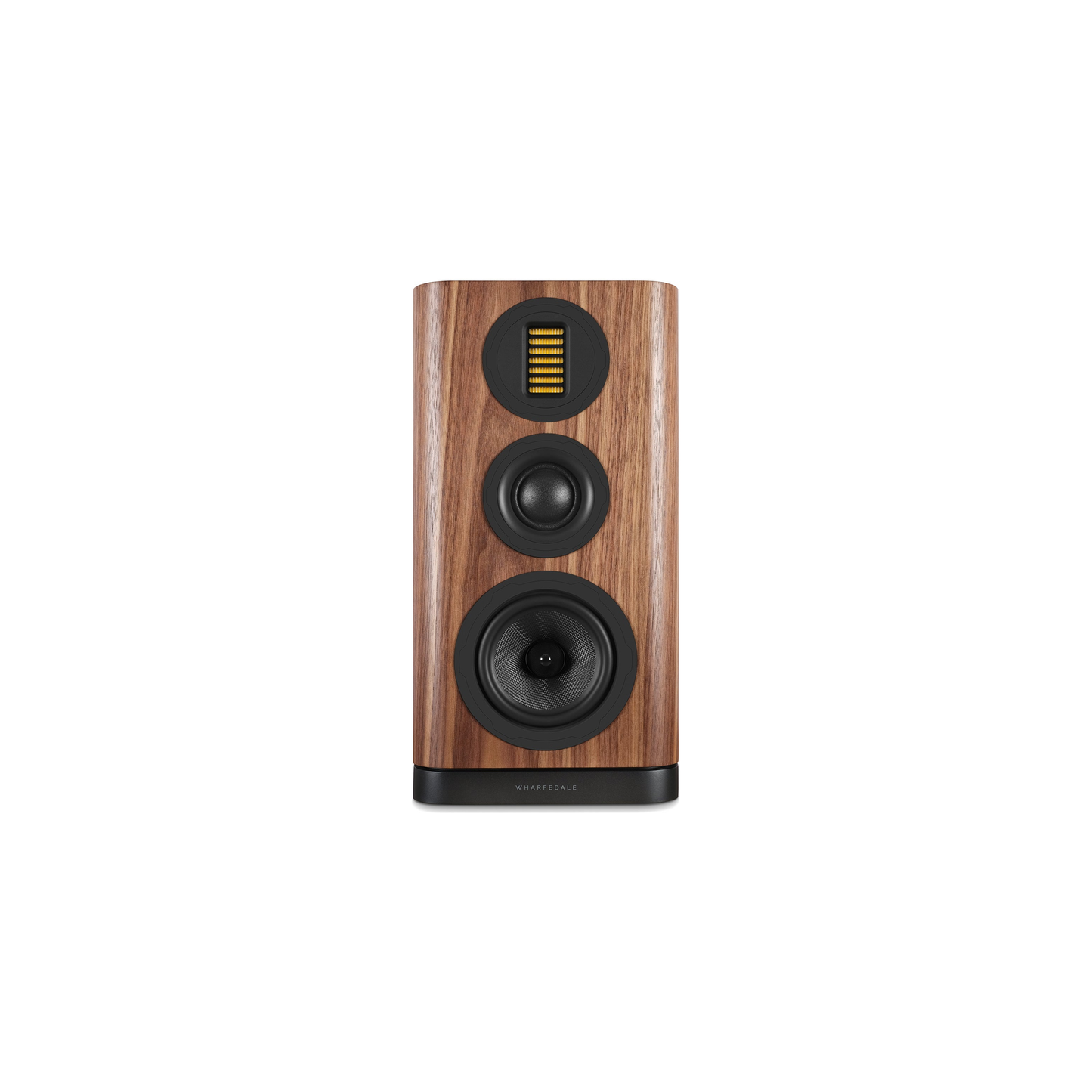 Wharfedale EVO 5.2 Regallautsprecher Nussbaum Frontansicht ohne Abdeckung