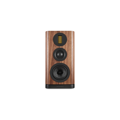 Wharfedale EVO 5.2 Regallautsprecher Nussbaum Frontansicht ohne Abdeckung