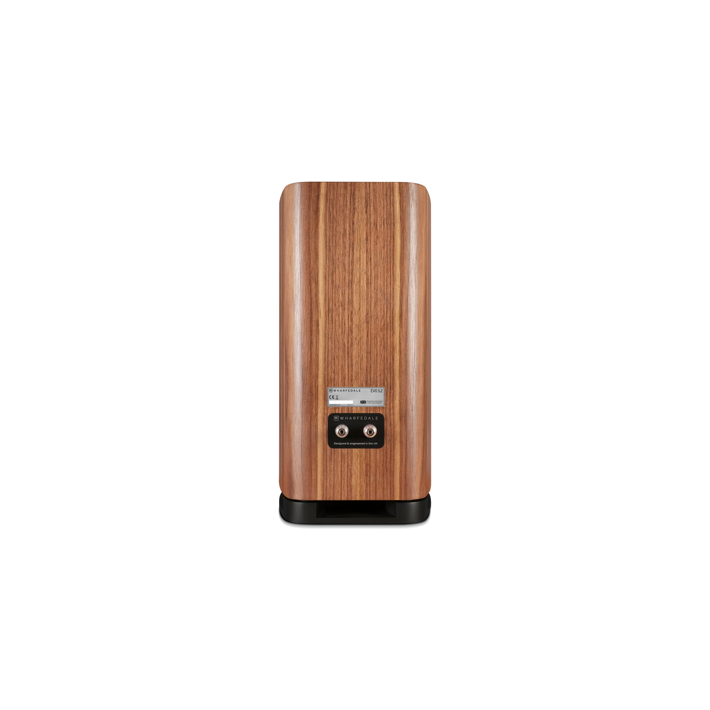 Wharfedale EVO 5.2 Regallautsprecher Nussbaum Rückansicht mit Anschlussfeld