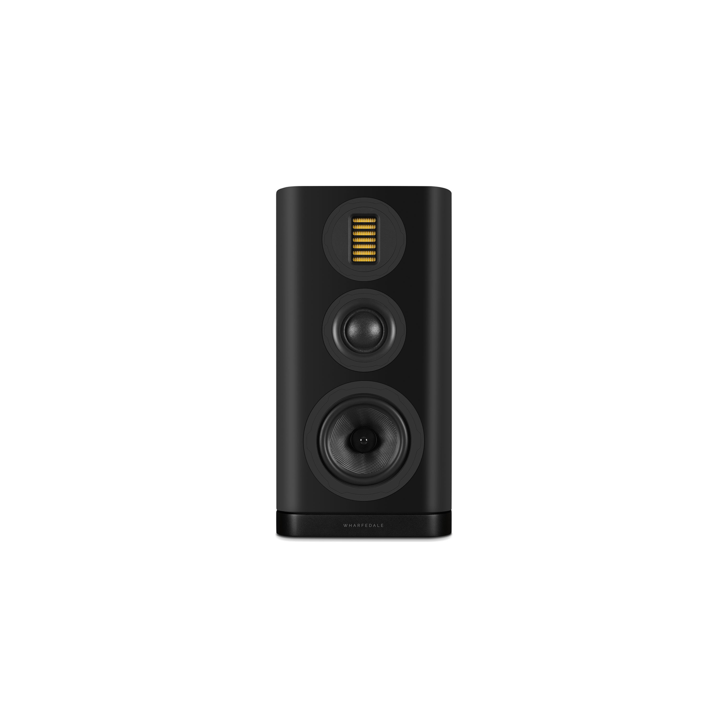 Wharfedale EVO 5.2 Regallautsprecher Schwarz matt Frontansicht ohne Abdeckung
