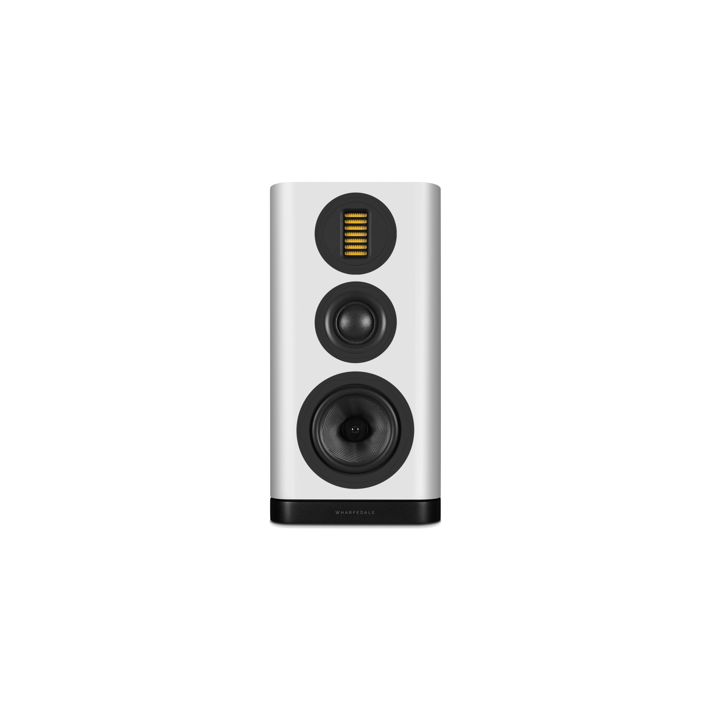 Wharfedale EVO 5.2 Regallautsprecher Weiss matt Frontansicht ohne Abdeckung