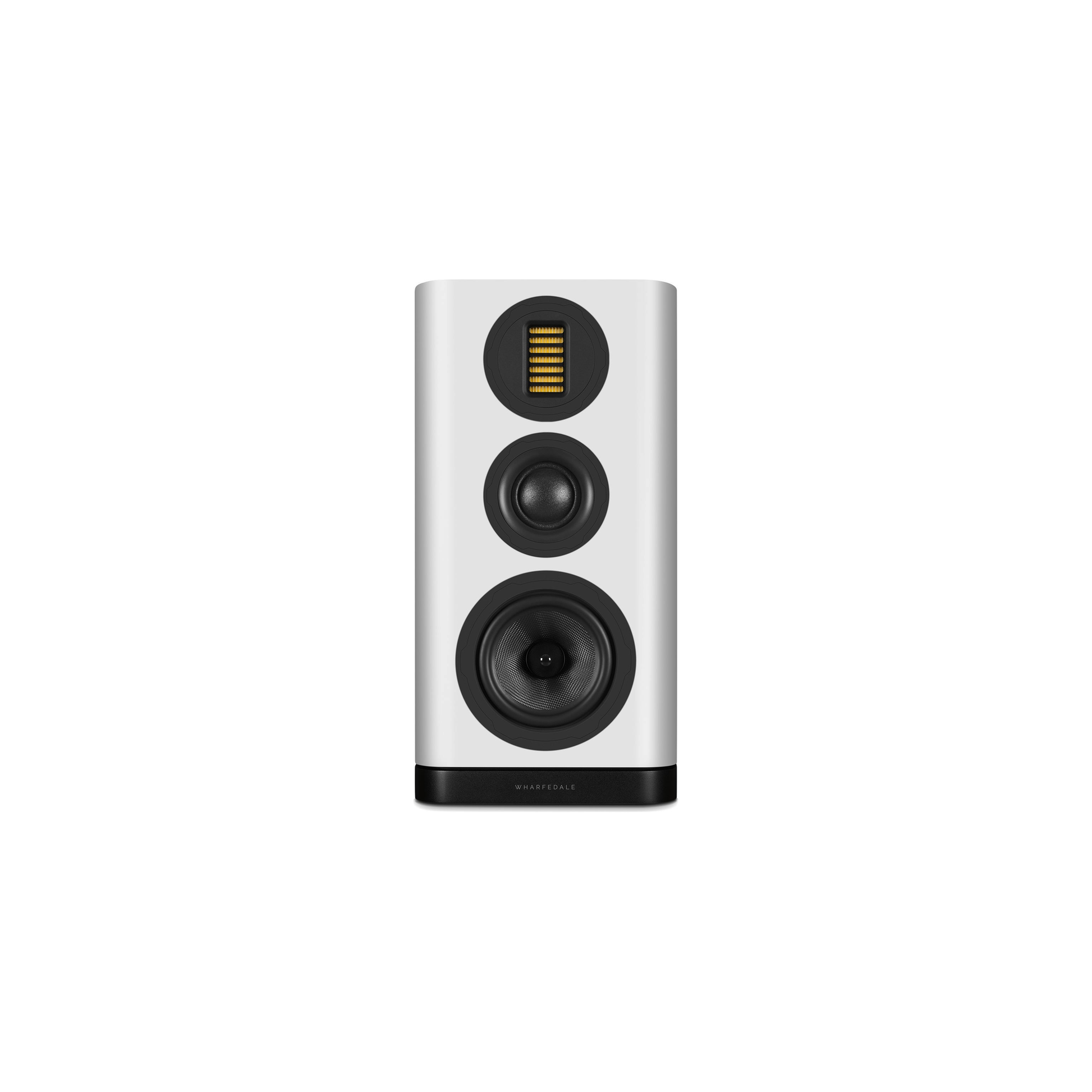 Wharfedale EVO 5.2 Regallautsprecher Weiss matt Frontansicht ohne Abdeckung