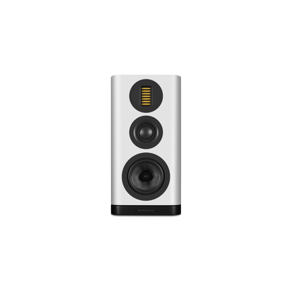 Wharfedale EVO 5.2 Regallautsprecher Weiss matt Frontansicht ohne Abdeckung
