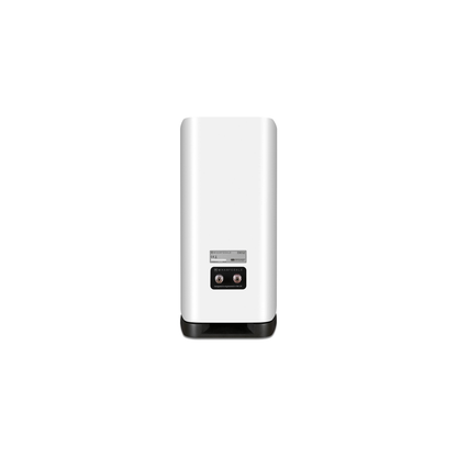 Wharfedale EVO 5.2 Regallautsprecher Weiss matt Rückansicht mit Anschlussfeld