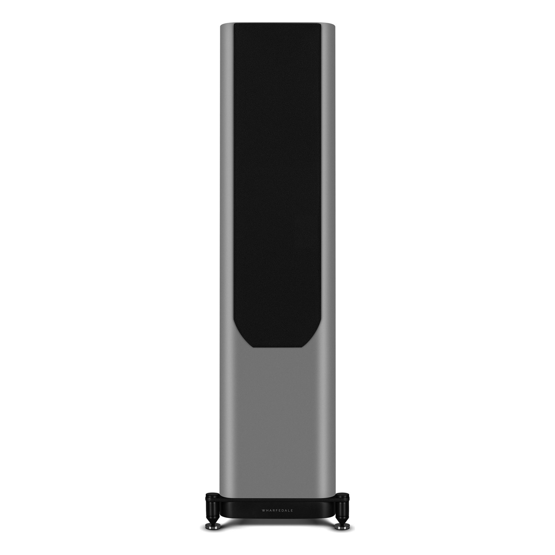 Wharfedale EVO 5.3 Standlautsprecher Lunar Grey matt Frontansicht mit Abdeckung