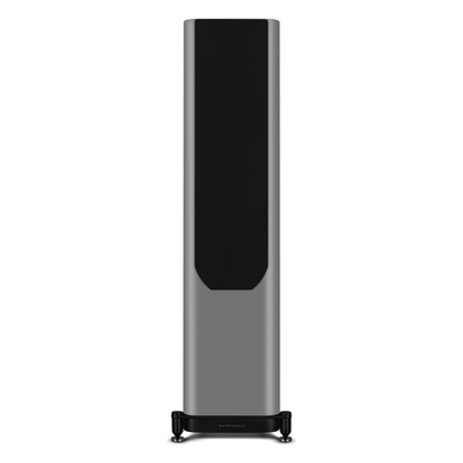 Wharfedale EVO 5.3 Standlautsprecher Lunar Grey matt Frontansicht mit Abdeckung