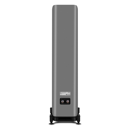 Wharfedale EVO 5.3 Standlautsprecher Lunar Grey matt Rückansicht mit Anschlussfeld
