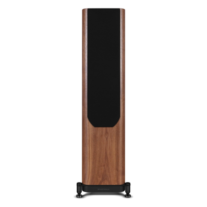 Wharfedale EVO 5.3 Standlautsprecher Nussbaum Frontansicht mit Abdeckung