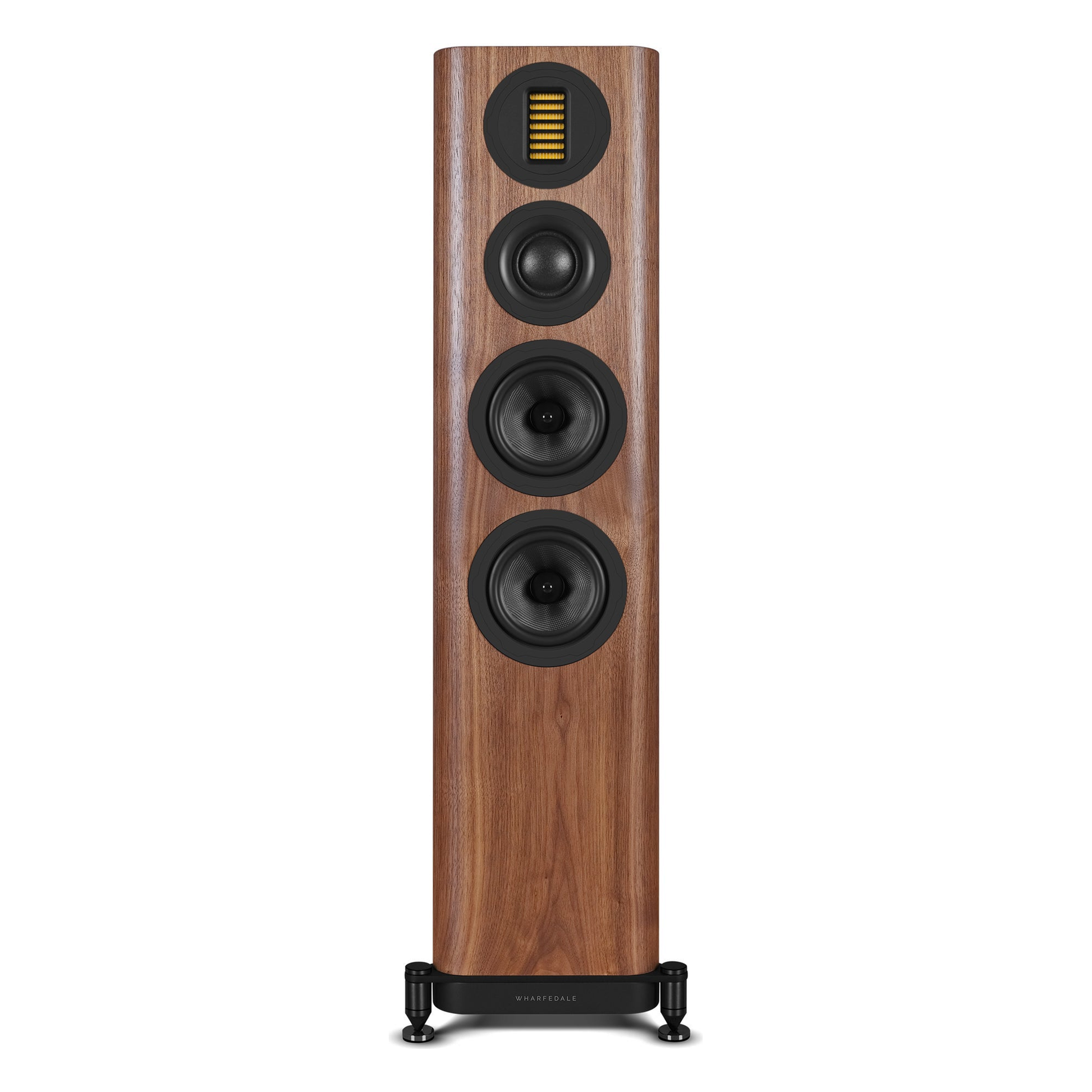 Wharfedale EVO 5.3 Standlautsprecher Nussbaum Frontansicht ohne Abdeckung