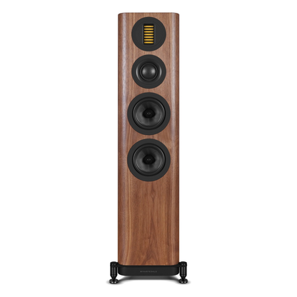 Wharfedale EVO 5.3 Standlautsprecher Nussbaum Frontansicht ohne Abdeckung