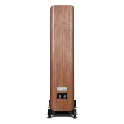 Wharfedale EVO 5.3 Standlautsprecher Nussbaum Rückansicht mit Anschlussfeld