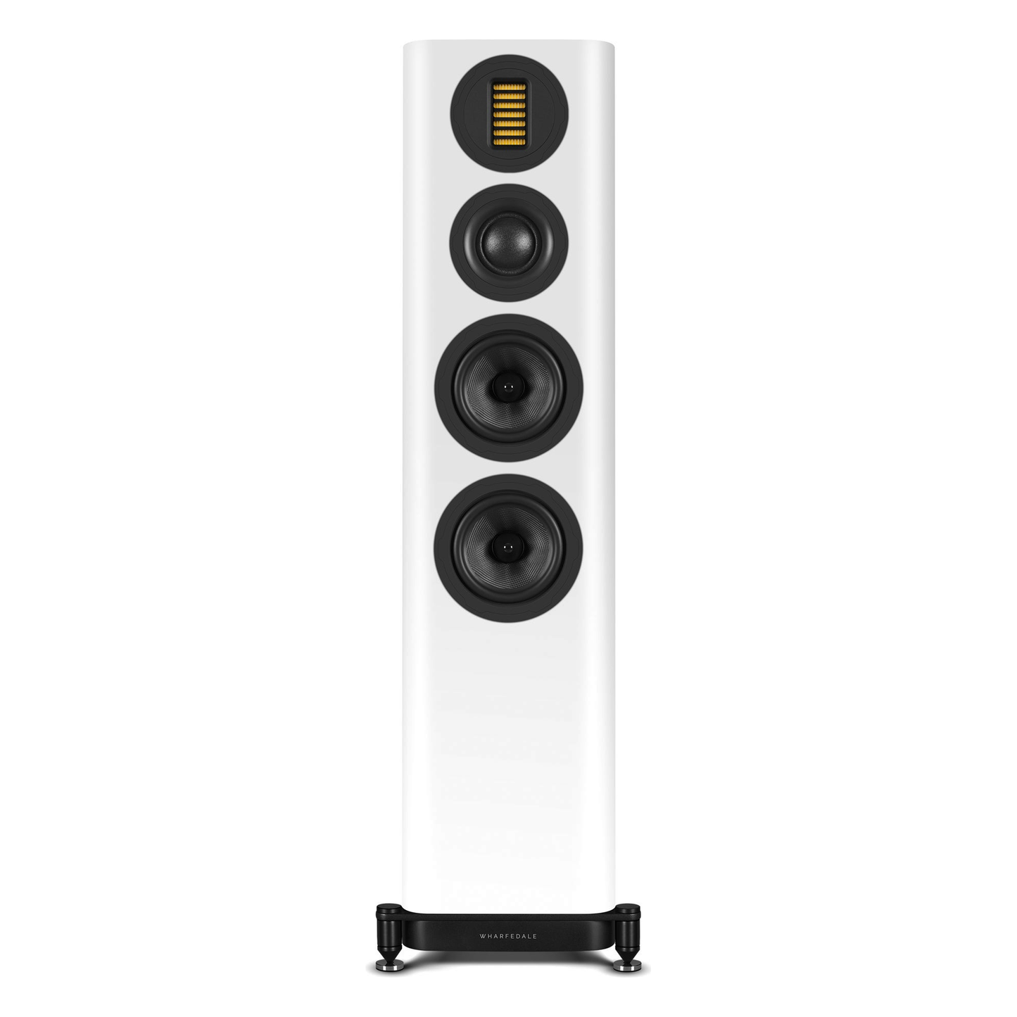 Wharfedale EVO 5.3 Standlautsprecher Weiss matt Frontansicht ohne Abdeckung