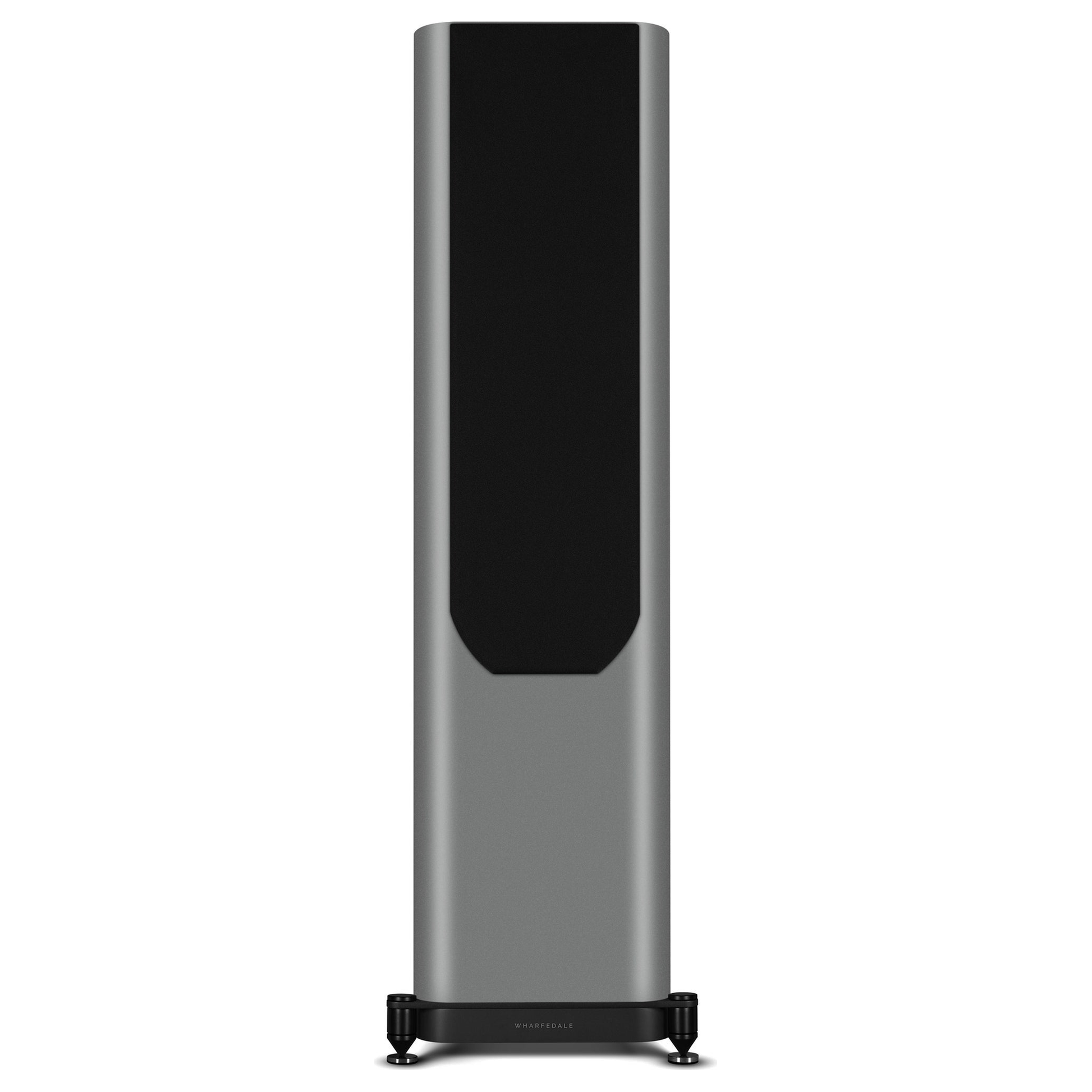 Wharfedale EVO 5.4 Standlautsprecher Lunar Grey matt Frontansicht mit Abdeckung