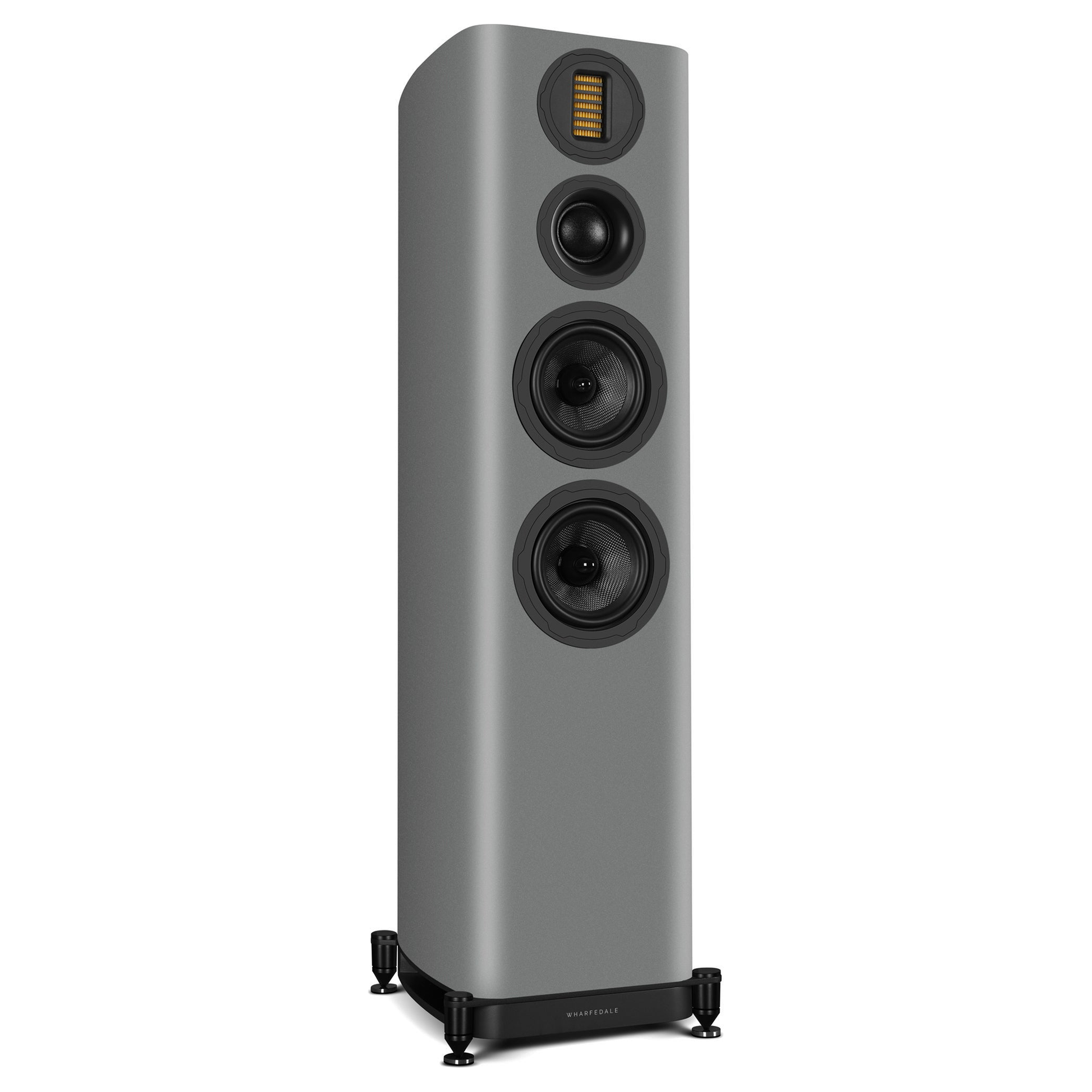 Wharfedale EVO 5.4 Standlautsprecher Lunar Grey matt Schrägansicht von der Gegenseite