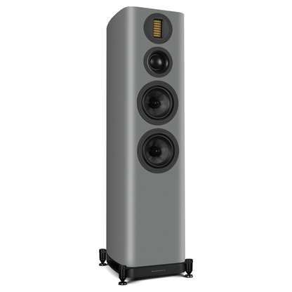 Wharfedale EVO 5.4 Standlautsprecher Lunar Grey matt Schrägansicht von der Gegenseite