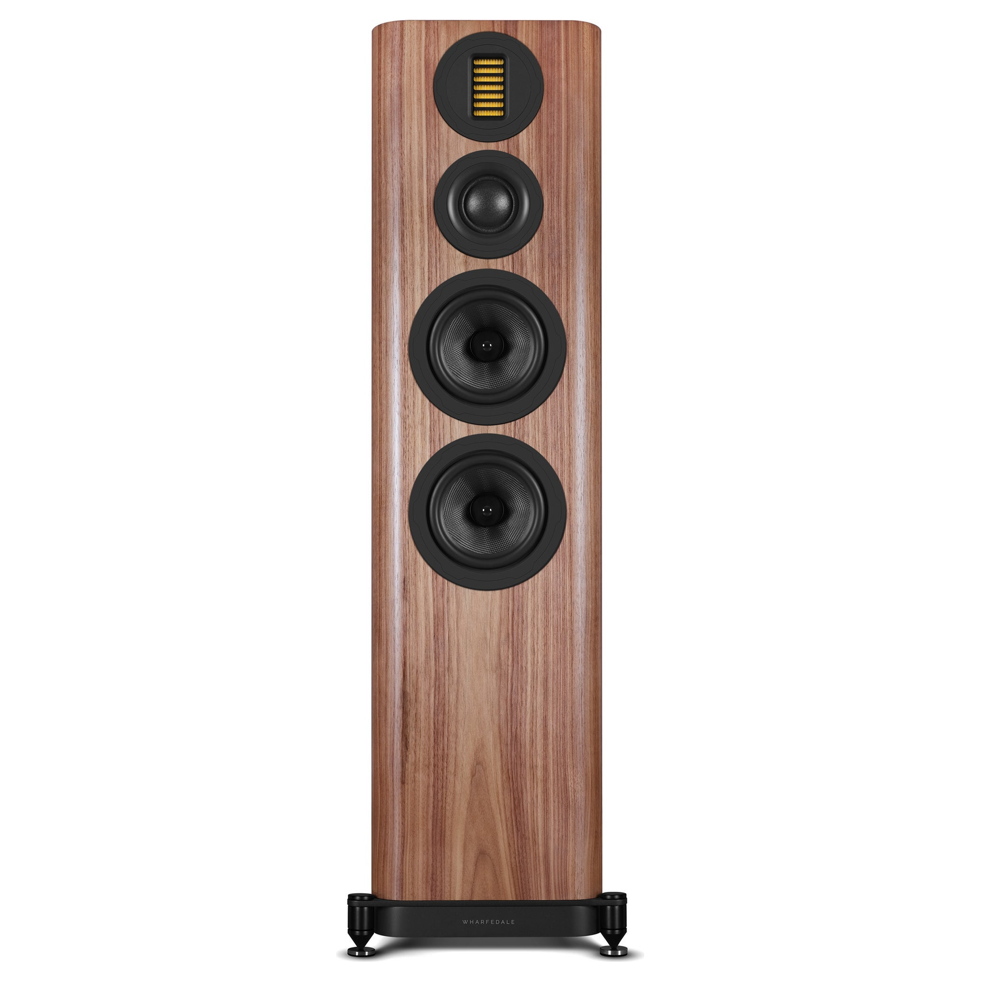 Wharfedale EVO 5.4 Standlautsprecher Nussbaum Frontansicht ohne Abdeckung