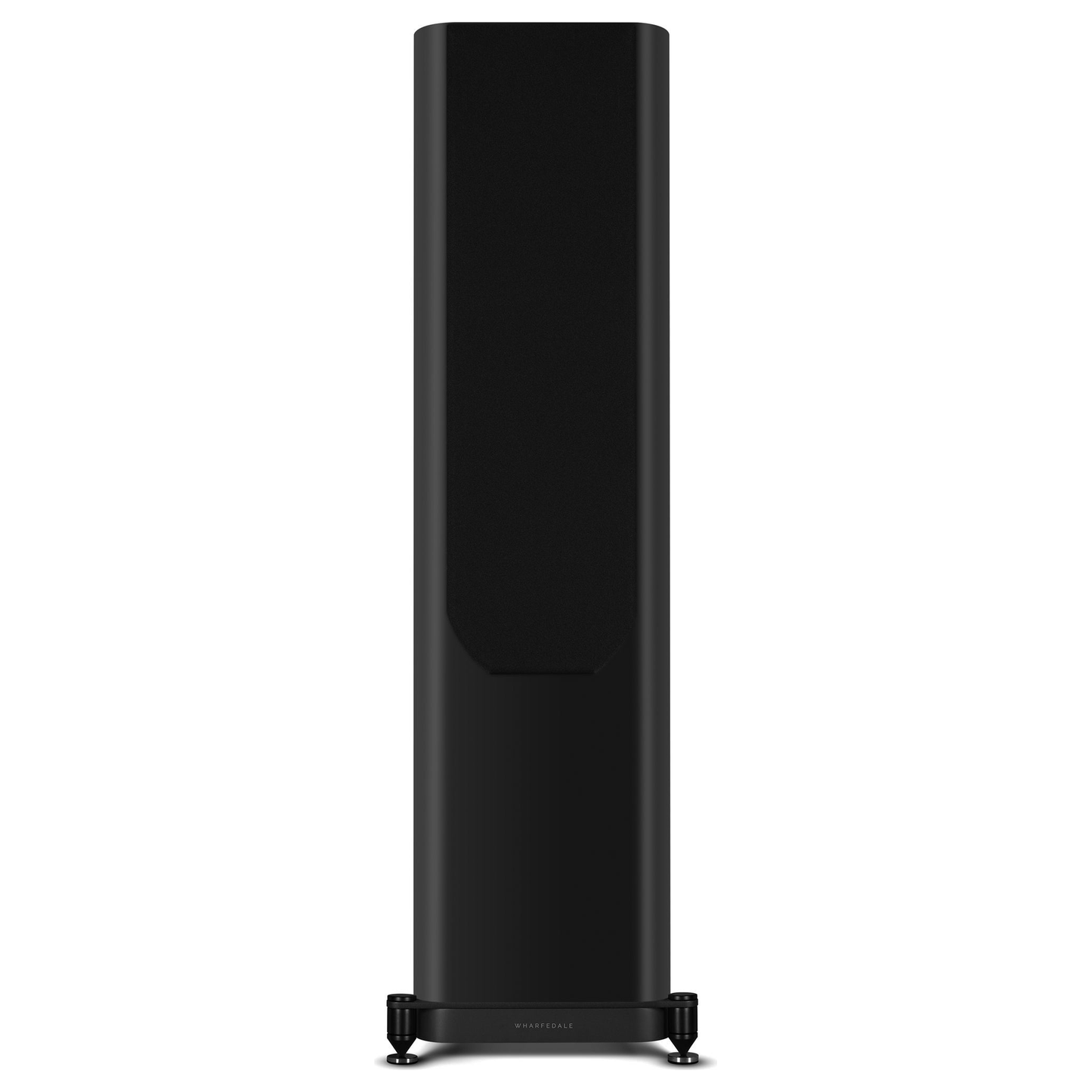 Wharfedale EVO 5.4 Standlautsprecher Schwarz matt Frontansicht mit Abdeckung