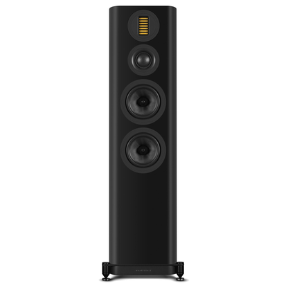 Wharfedale EVO 5.4 Standlautsprecher Schwarz matt Frontansicht ohne Abdeckung