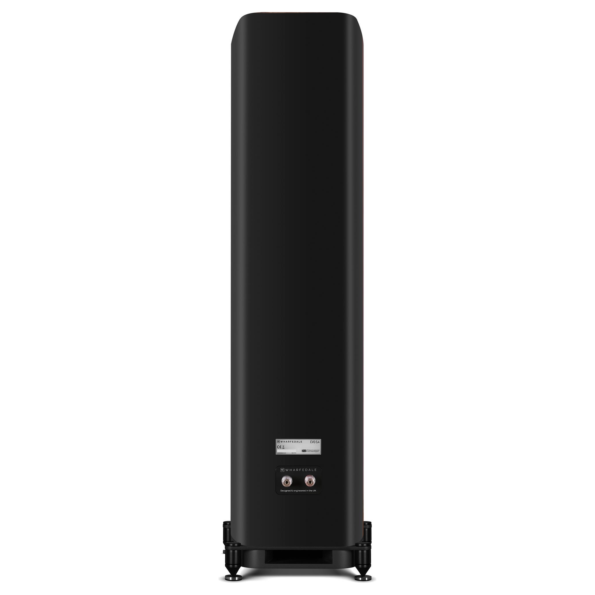 Wharfedale EVO 5.4 Standlautsprecher Schwarz matt Rückansicht mit Anschlussfeld