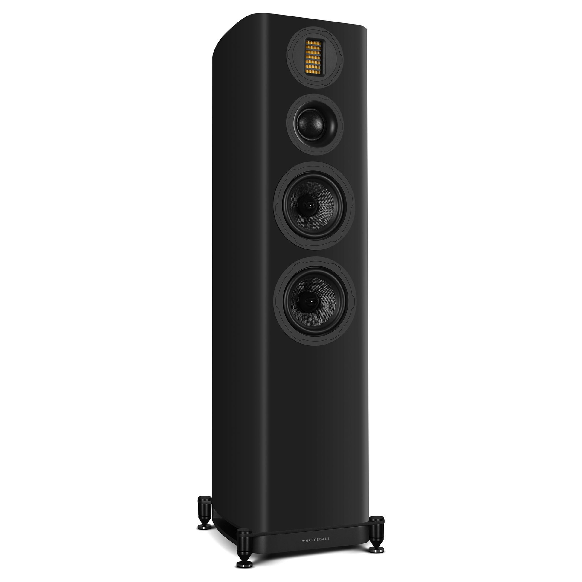 Wharfedale EVO 5.4 Standlautsprecher Schwarz matt Schrägansicht von der Gegenseite