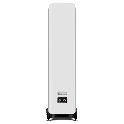 Wharfedale EVO 5.4 Standlautsprecher Weiss matt Rückansicht mit Anschlussfeld