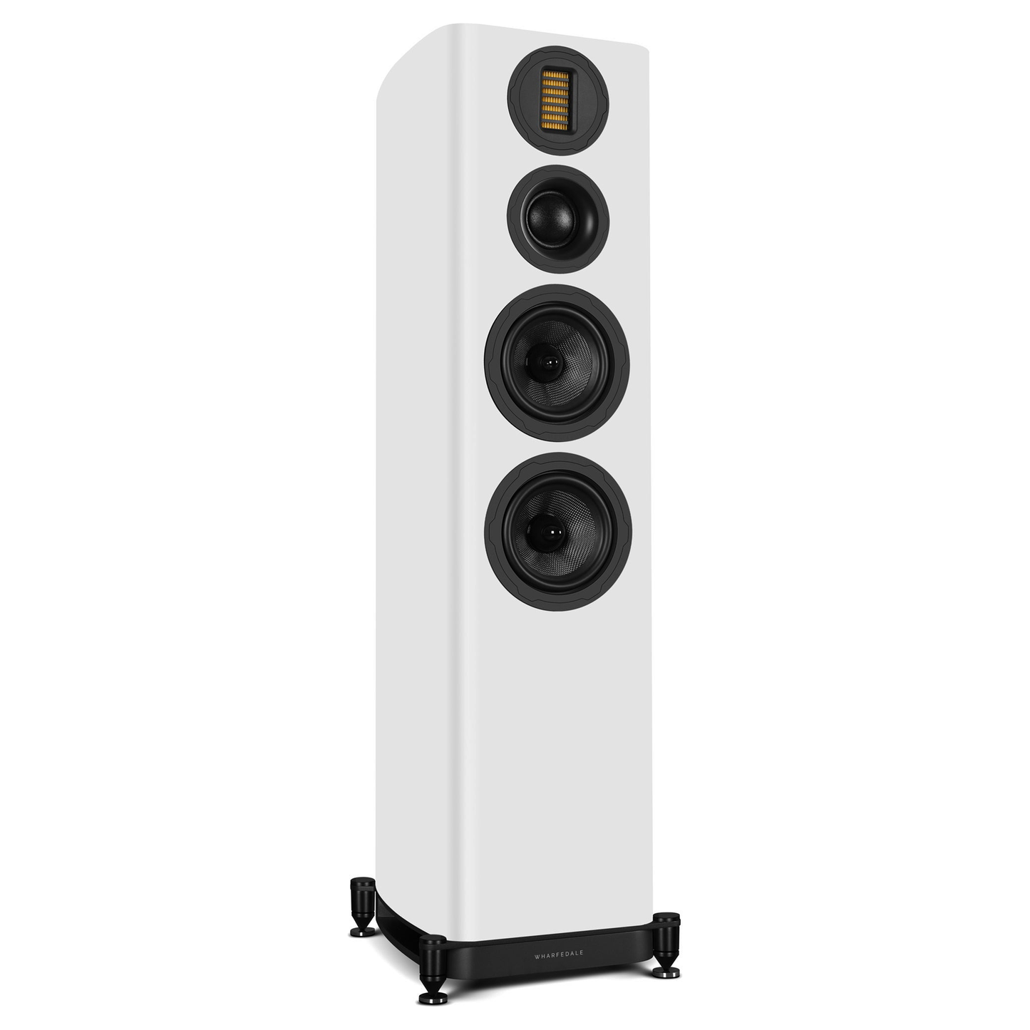 Wharfedale EVO 5.4 Standlautsprecher Weiss matt Schrägansicht von der Gegenseite