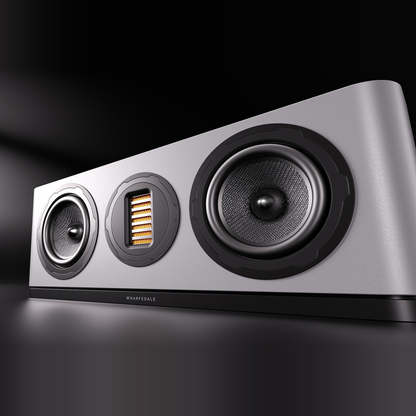 Wharfedale EVO 5.C Center-Lautsprecher Lunar Grey matt Detailansicht Treiber und Gehäuseoberfläche