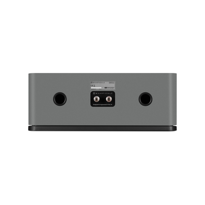 Wharfedale EVO 5.C Center-Lautsprecher Lunar Grey matt Rückansicht mit Bassreflexöffnungen und Anschlussfeld