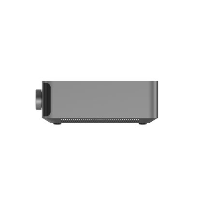 WiiM Amp Ultra Streaming-Verstärker Silber Seitenansicht des Aluminiumgehäuses