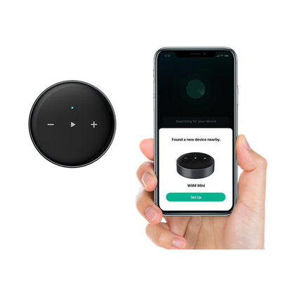 WiiM Mini Netzwerk-Streamer Schwarz Detailansicht Einrichtung über die WiiM Home App