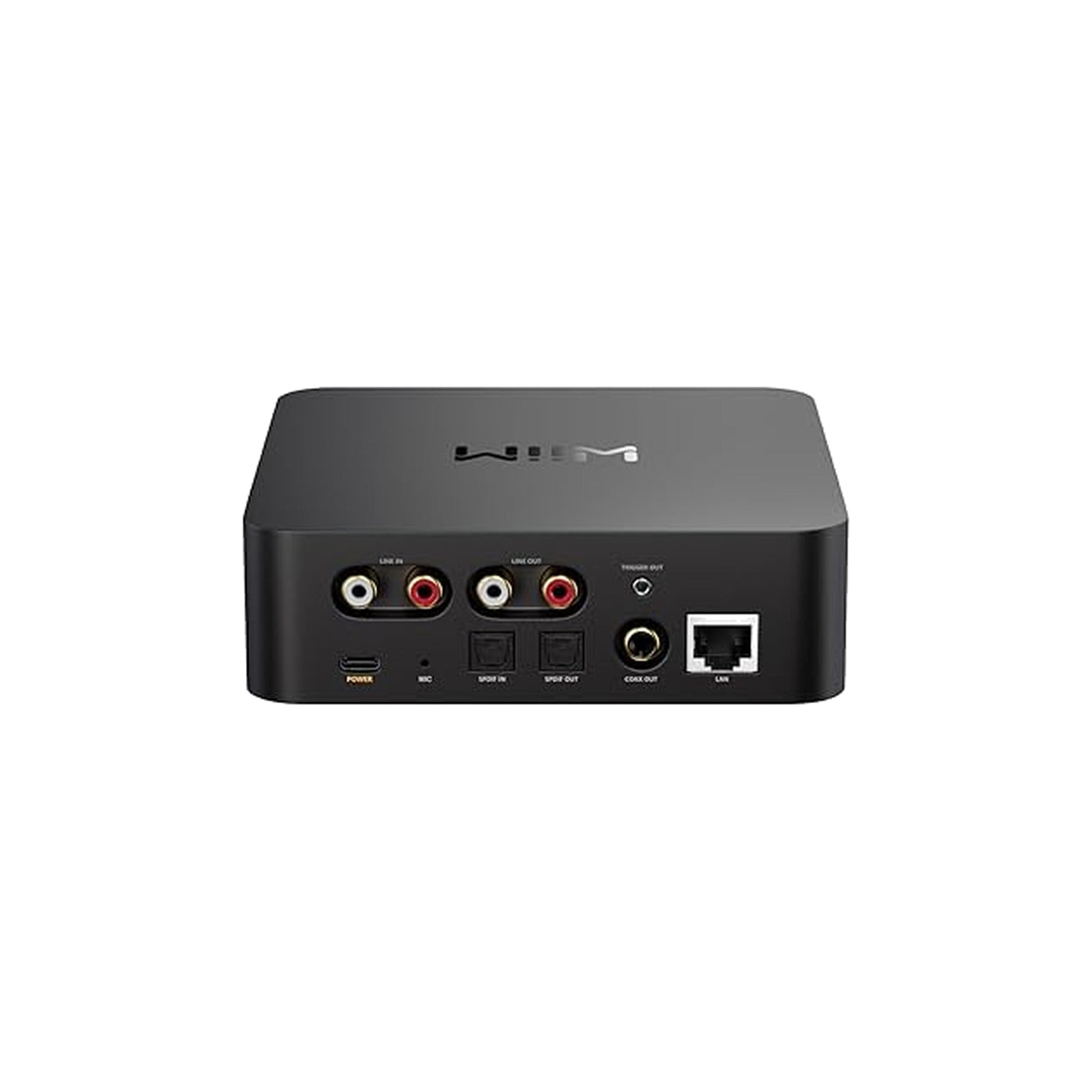 WiiM Pro Netzwerk-Streamer Schwarz Rückansicht 2 mit Cinch, Toslink, Coax, USB und LAN