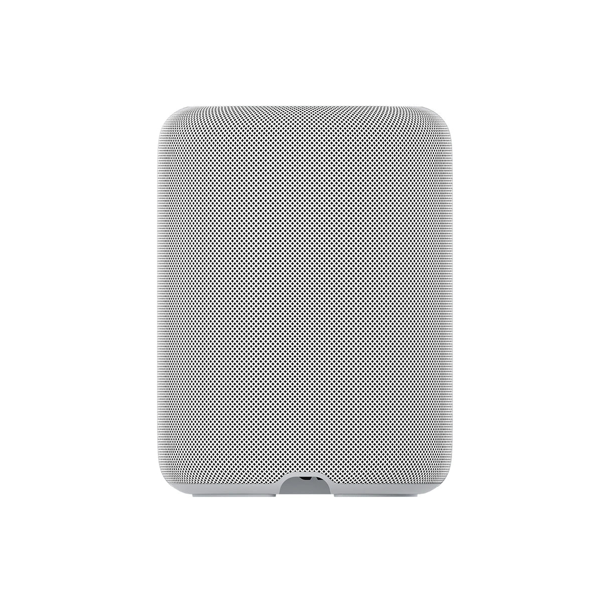 WiiM Sound Lite Twin-Pack Stereoset Weiss Rückansicht auf das Stoffgitter