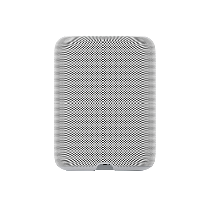 WiiM Sound Lite Twin-Pack Stereoset Weiss Rückansicht auf das Stoffgitter